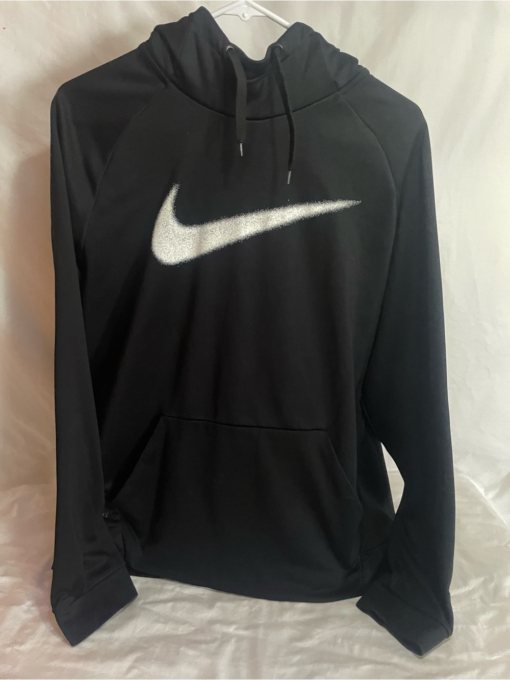 Nike Black Pullover Hoodie with White Swoosh Logo
